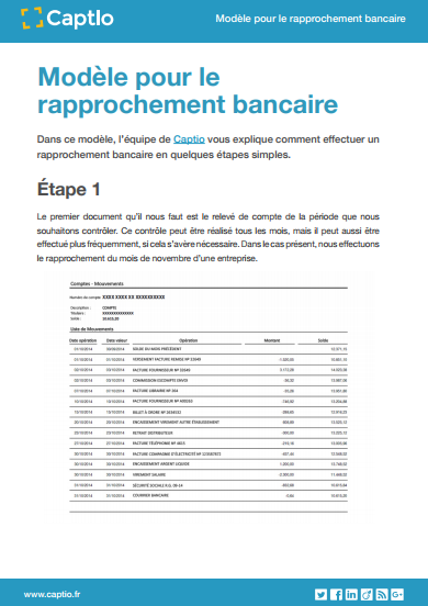 Modèle  pour le rapprochement bancaire - Plantillas